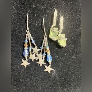 Star and Bead Dangle Earrings Set